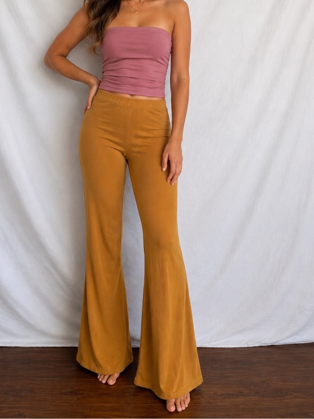 Rainbow Mustard Flare Pants